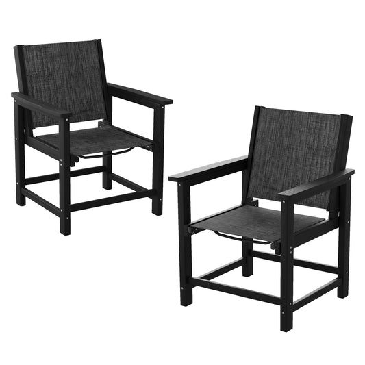 VONZOY Dining Chairs Set for 4, Textile Patio Chairs, Weather and Crack Resistance, 4 PCS Outdoor Seats for Porch Backyard Poolside Deck Indoor Lawn Garden Indoor Dining Room