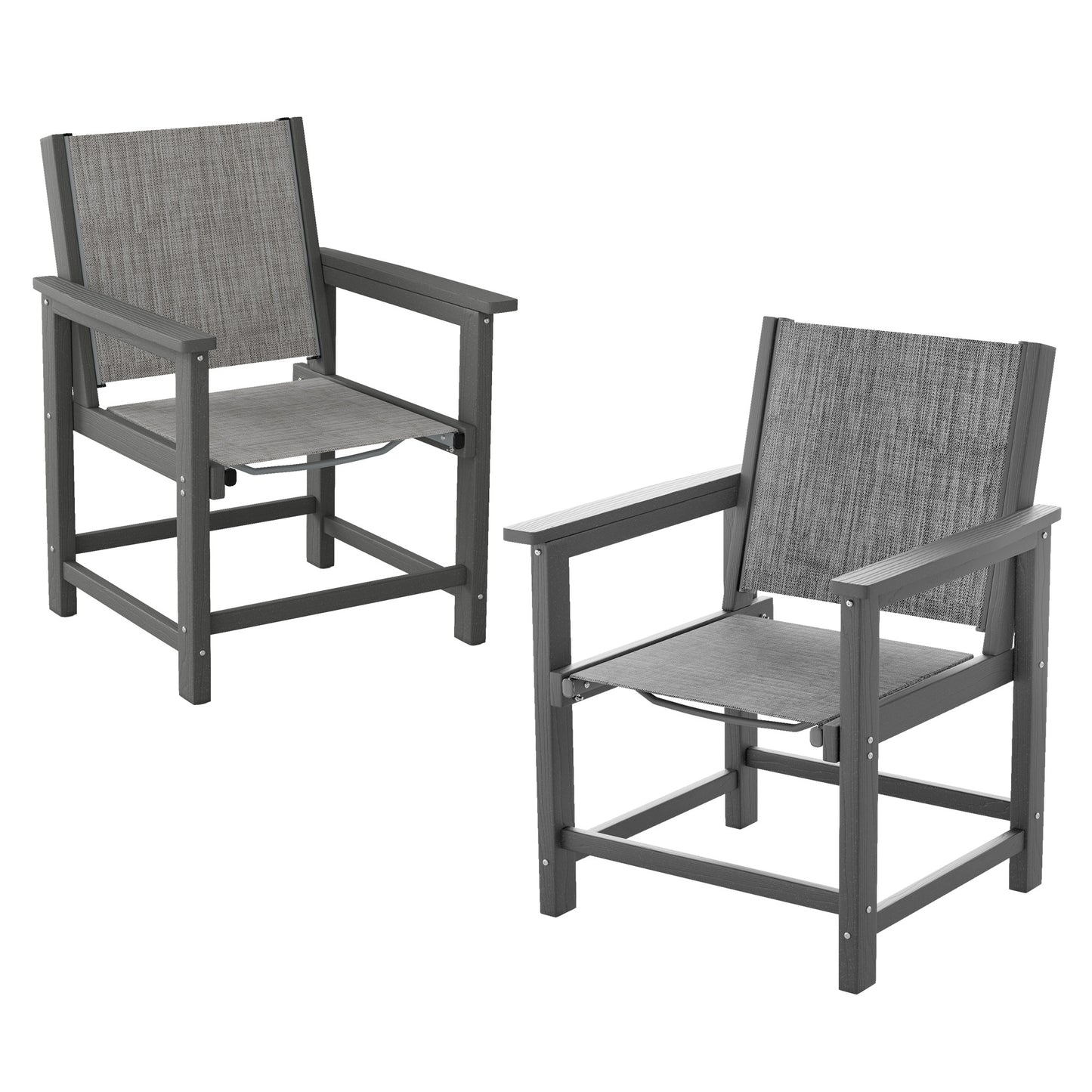 VONZOY Dining Chairs Set for 4, Textile Patio Chairs, Weather and Crack Resistance, 4 PCS Outdoor Seats for Porch Backyard Poolside Deck Indoor Lawn Garden Indoor Dining Room