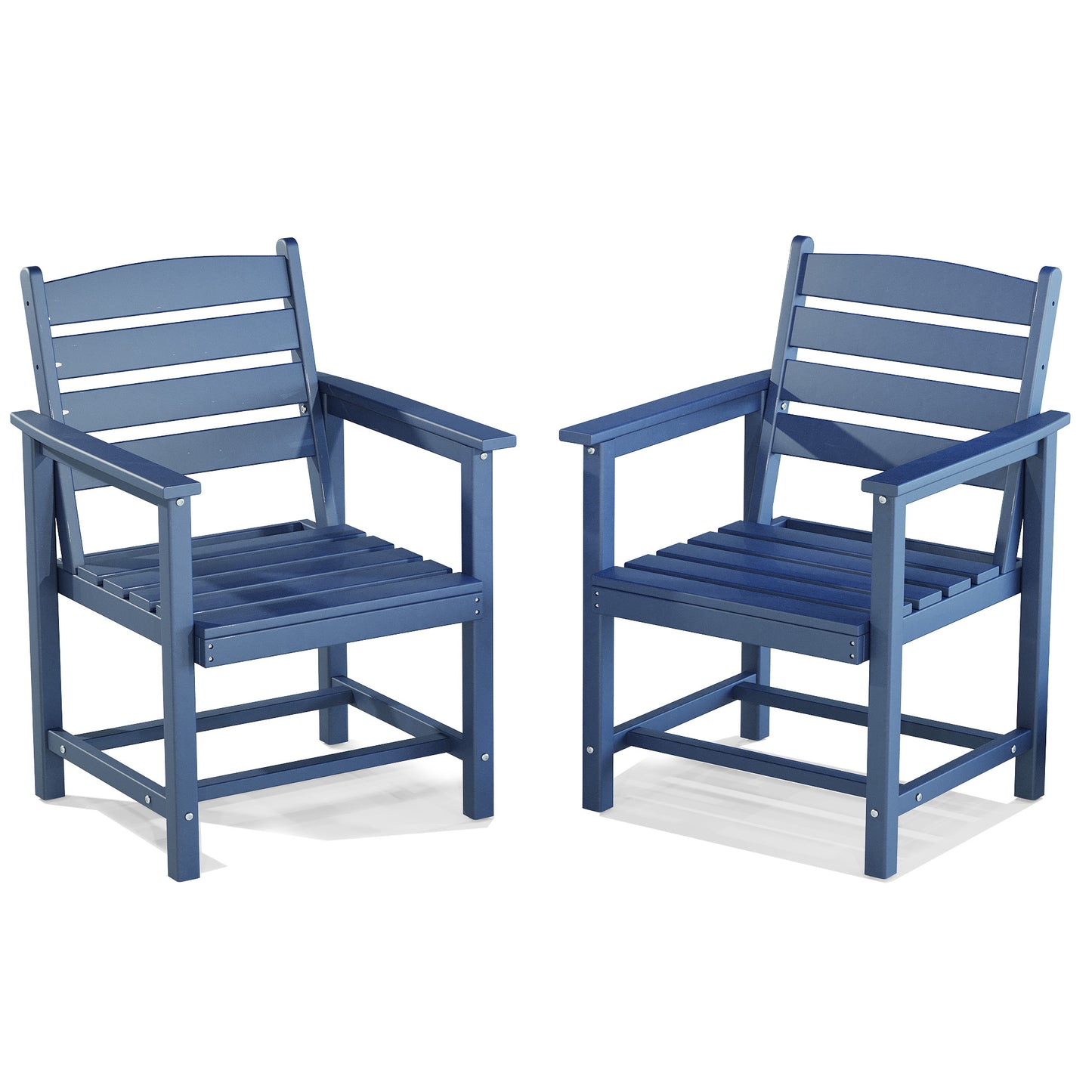 VONZOY Patio Dining Chairs Set of 2, HDPE Outdoor Furniture Set, Outdoor Dining Set for Garden, Backyard, Poolside (Blue, 2 Chairs)
