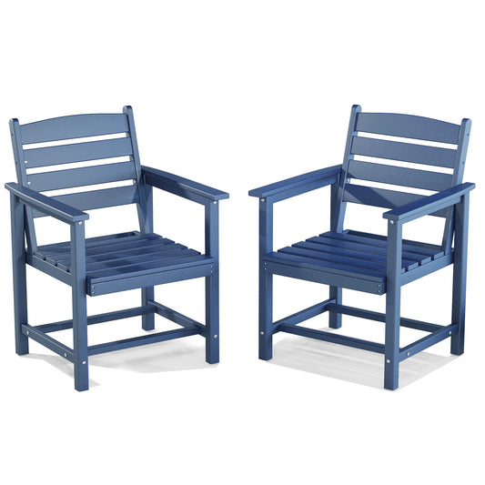 VONZOY Patio Dining Chairs Set of 2, HDPE Outdoor Furniture Set, Outdoor Dining Set for Garden, Backyard, Poolside (Blue, 2 Chairs)