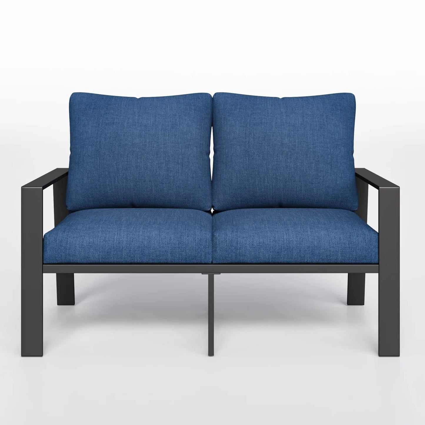 Patio Sofa Aluminum Patio Furniture Chair, Outdoor Seating Set 4" Cushion Loveseat for Balcony